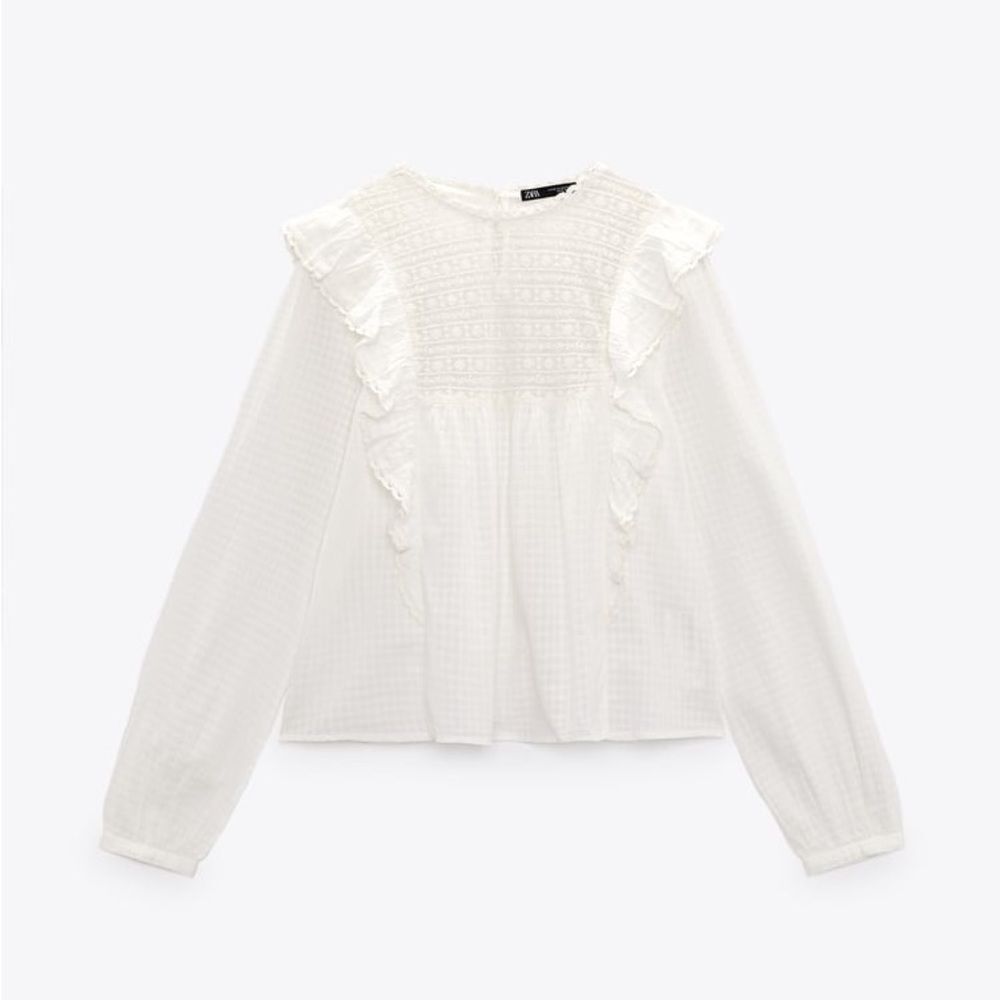 NWT Zara ruffle coastal cowgirl blouse XL